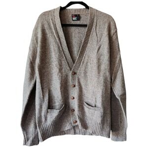 Vtg Arnold Palmer Robert Bruce Wool Grandpa Cardigan Sweater‎ Men's Large Brown